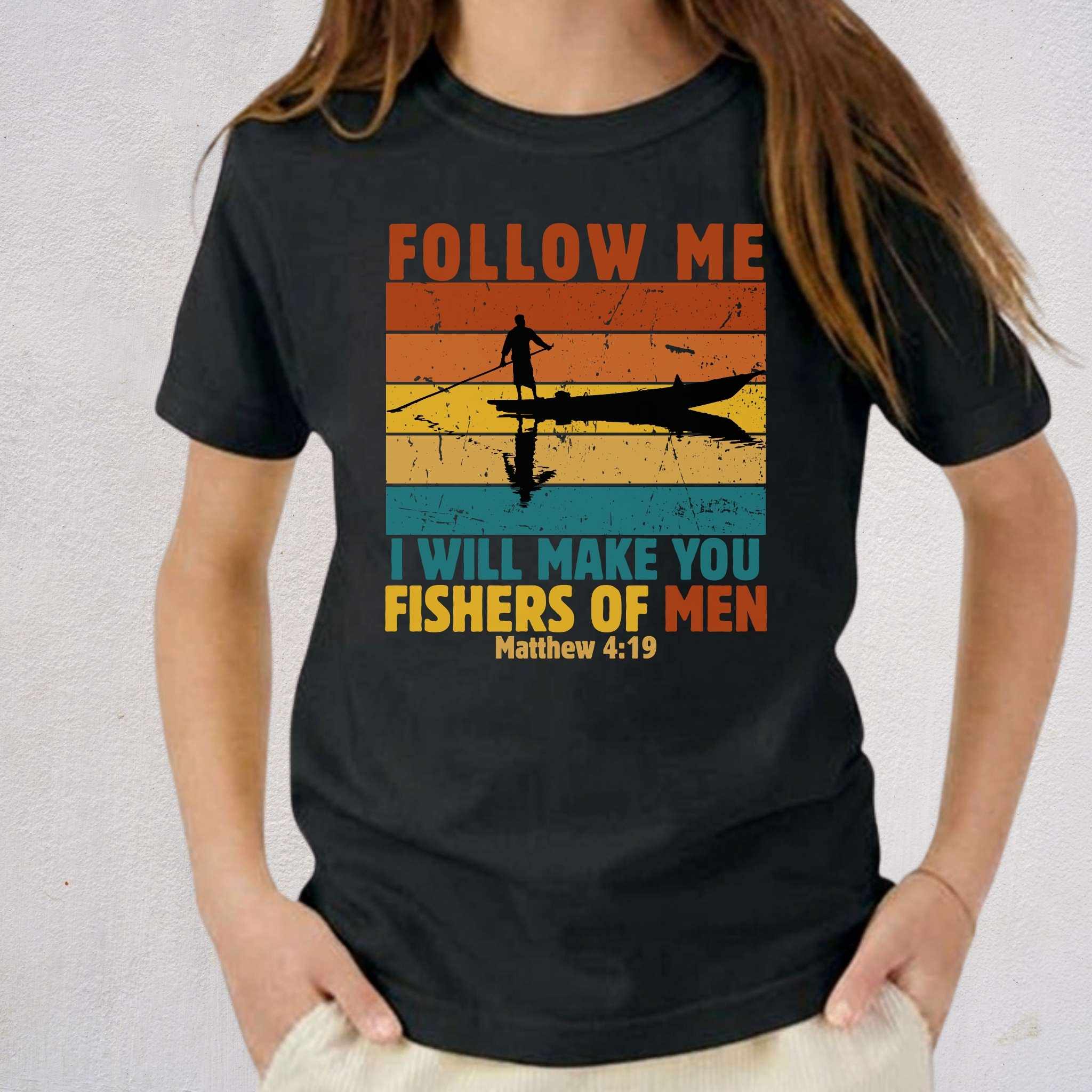 Youth Tee — "Follow Me: I Will Make You Fishers of Men" Christian Tee