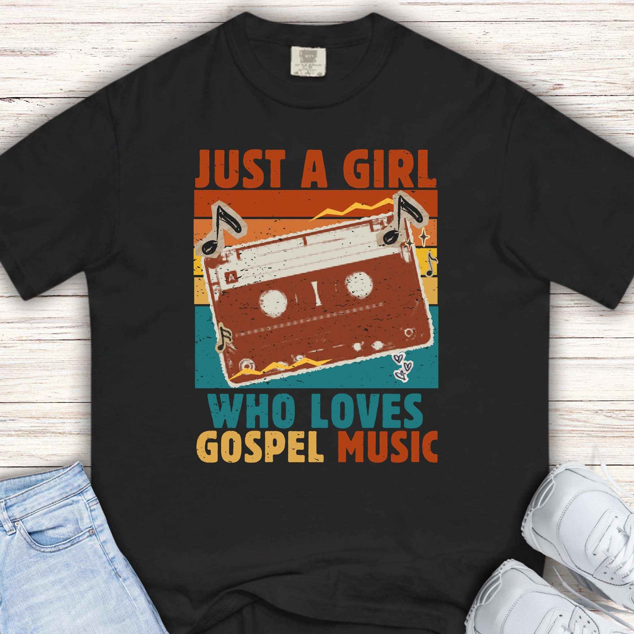 Youth Tee — "Just a Girl Who Loves Gospel Music" Retro Cassette Shirt