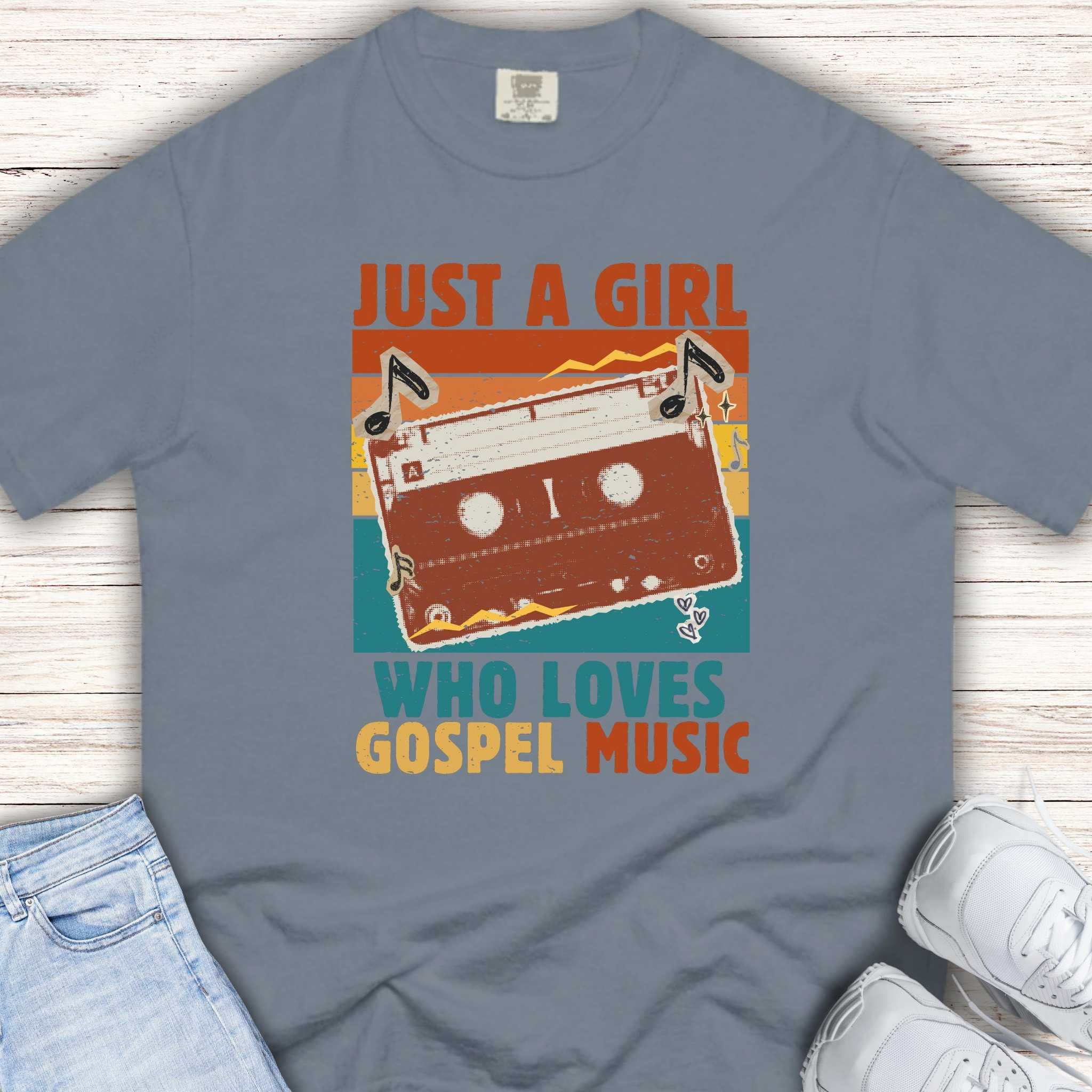 Youth Tee — "Just a Girl Who Loves Gospel Music" Retro Cassette Shirt