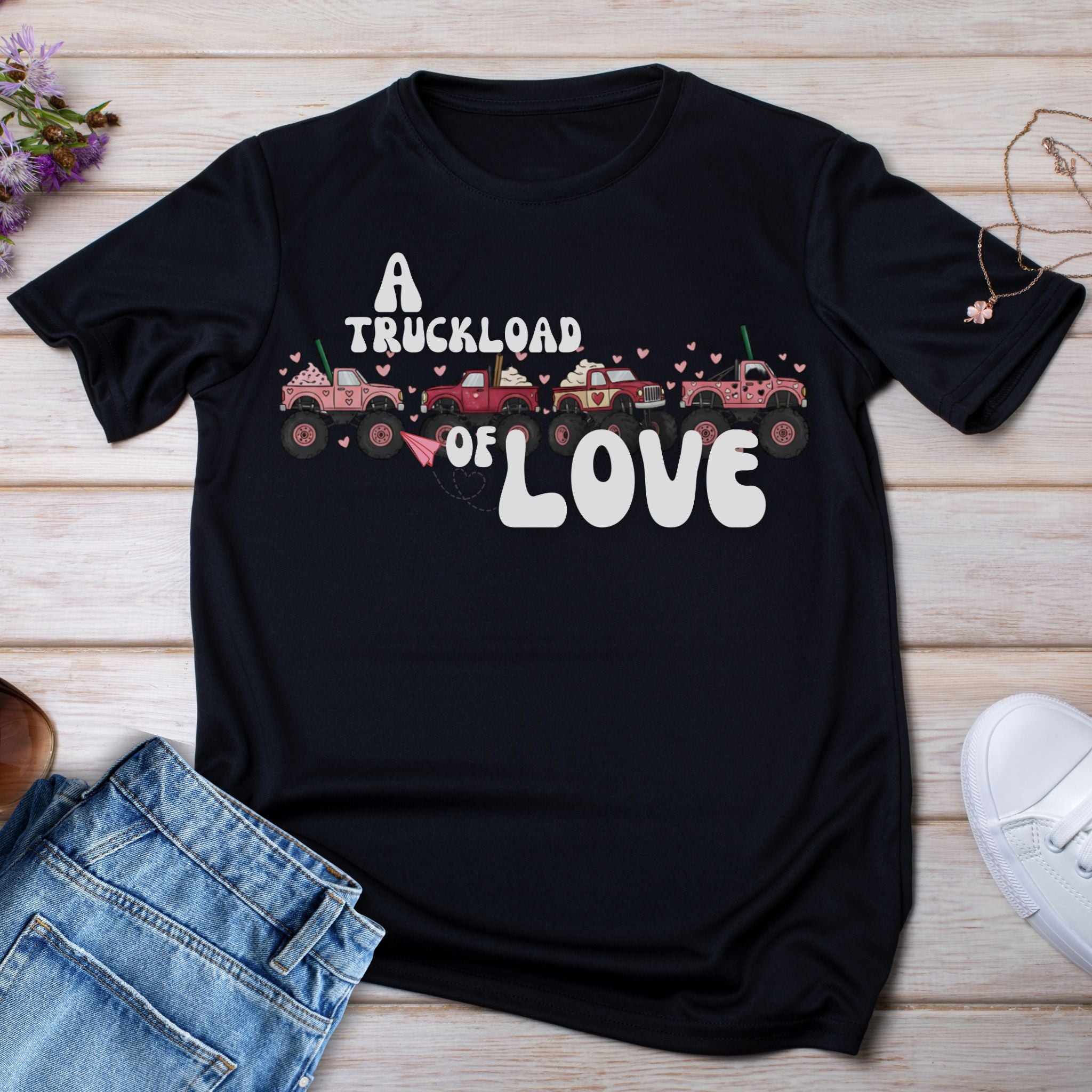 Kids T-Shirt “A Truckload of Love” Cute Valentine Tee
