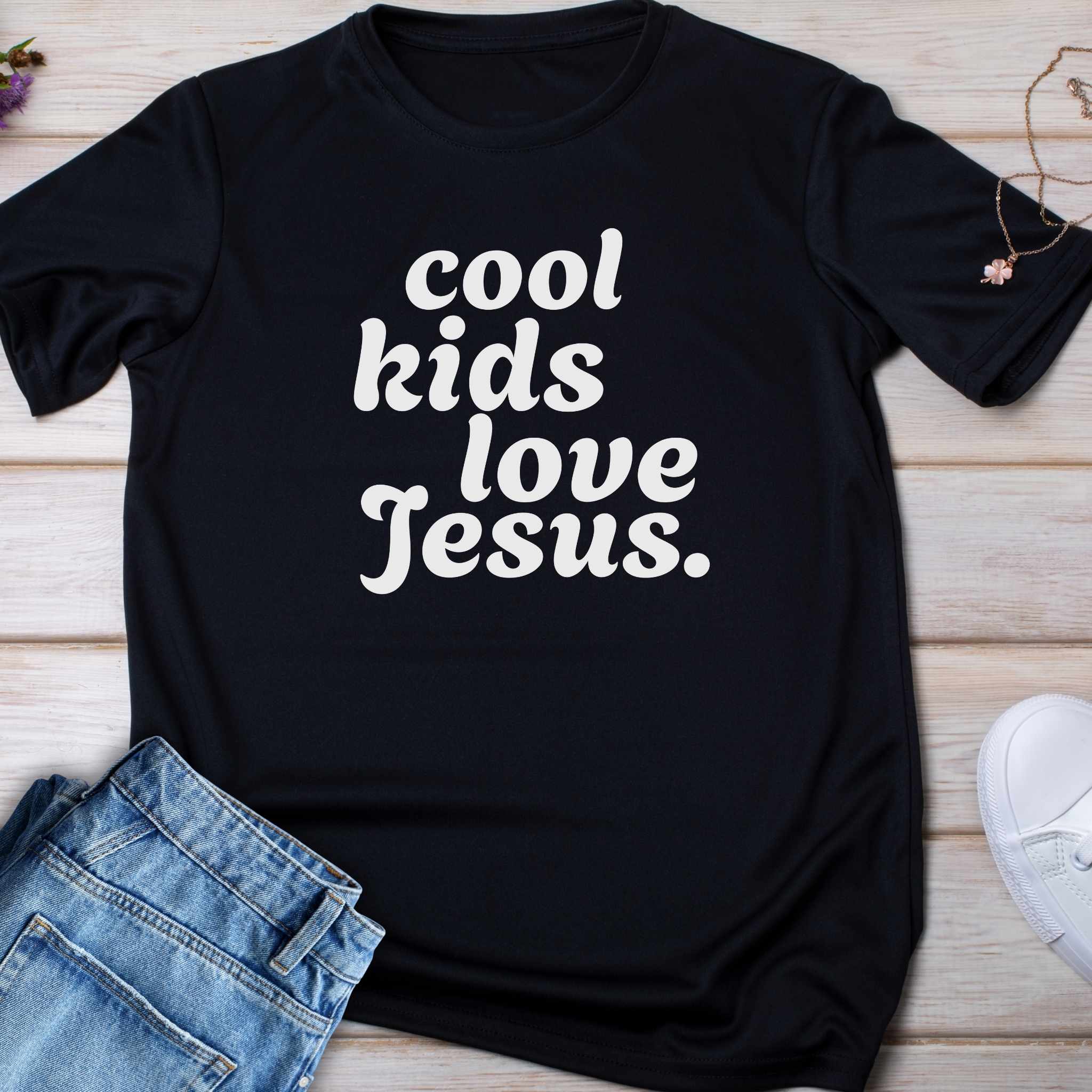 Kids Tee - "Cool Kids Love Jesus" Christian Youth Shirt