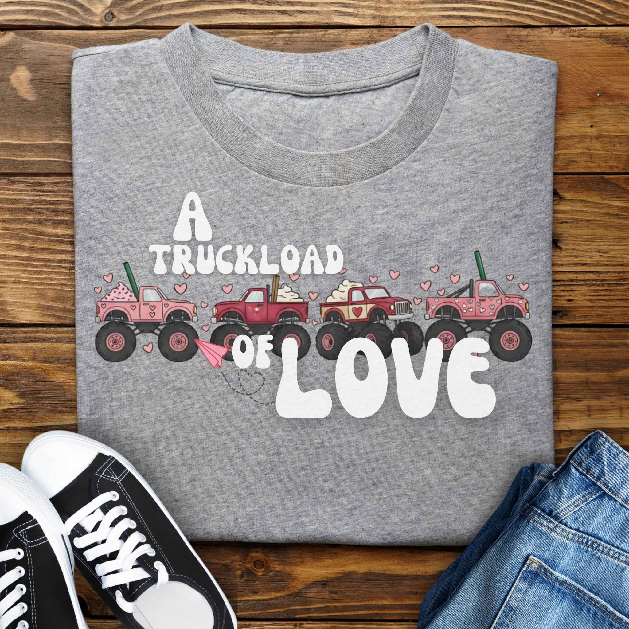 Kids T-Shirt “A Truckload of Love” Cute Valentine Tee