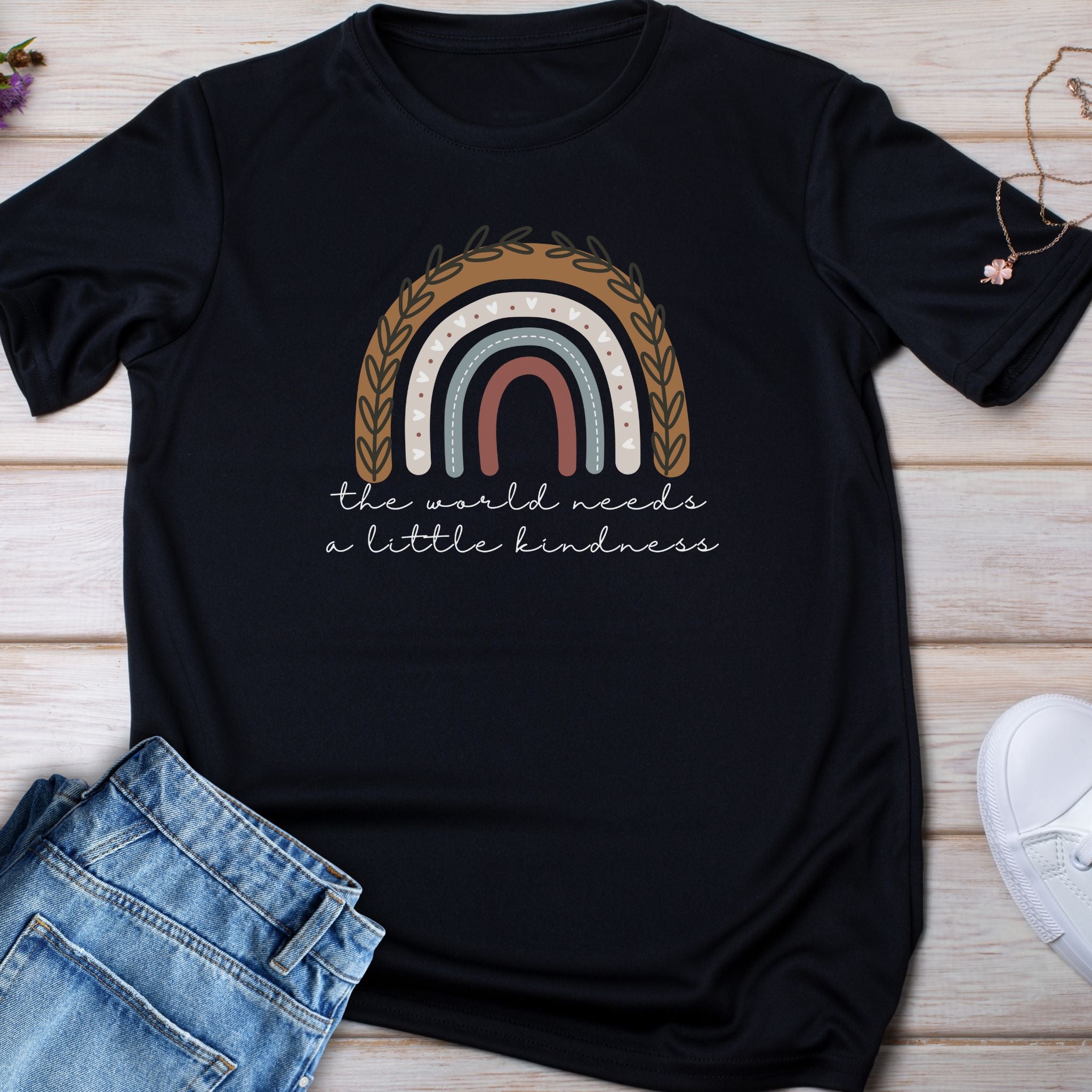 Kids Tee — Boho Rainbow "The World Needs a Little Kindness"