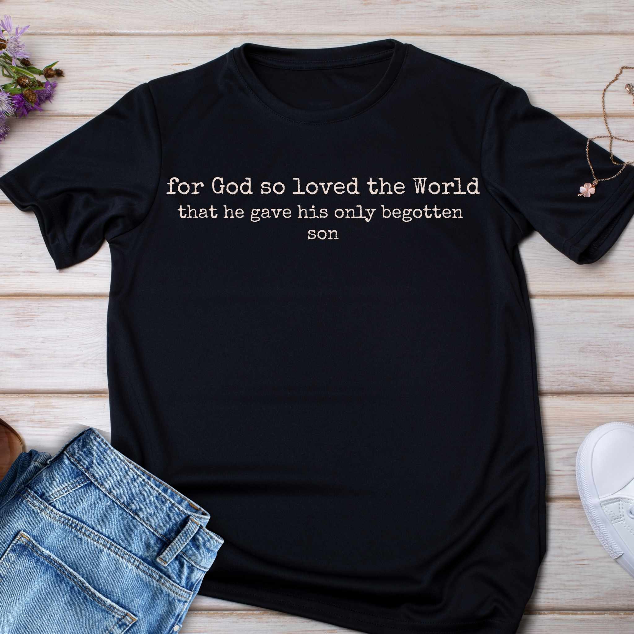 Kids Tee — "For God So Loved the World" Christian Scripture Shirt