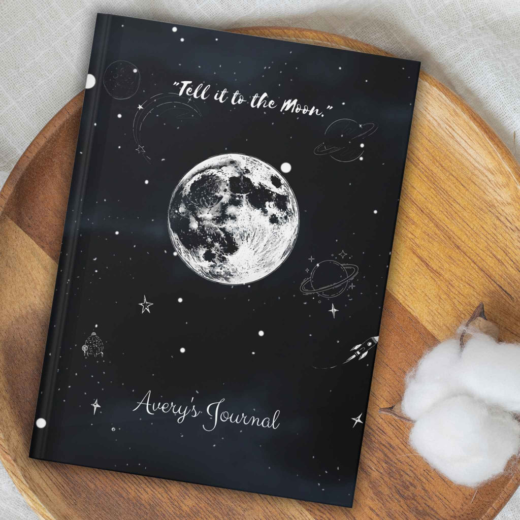 Moonlight Black Journal — "Tell it to the Moon" Hardcover Journal
