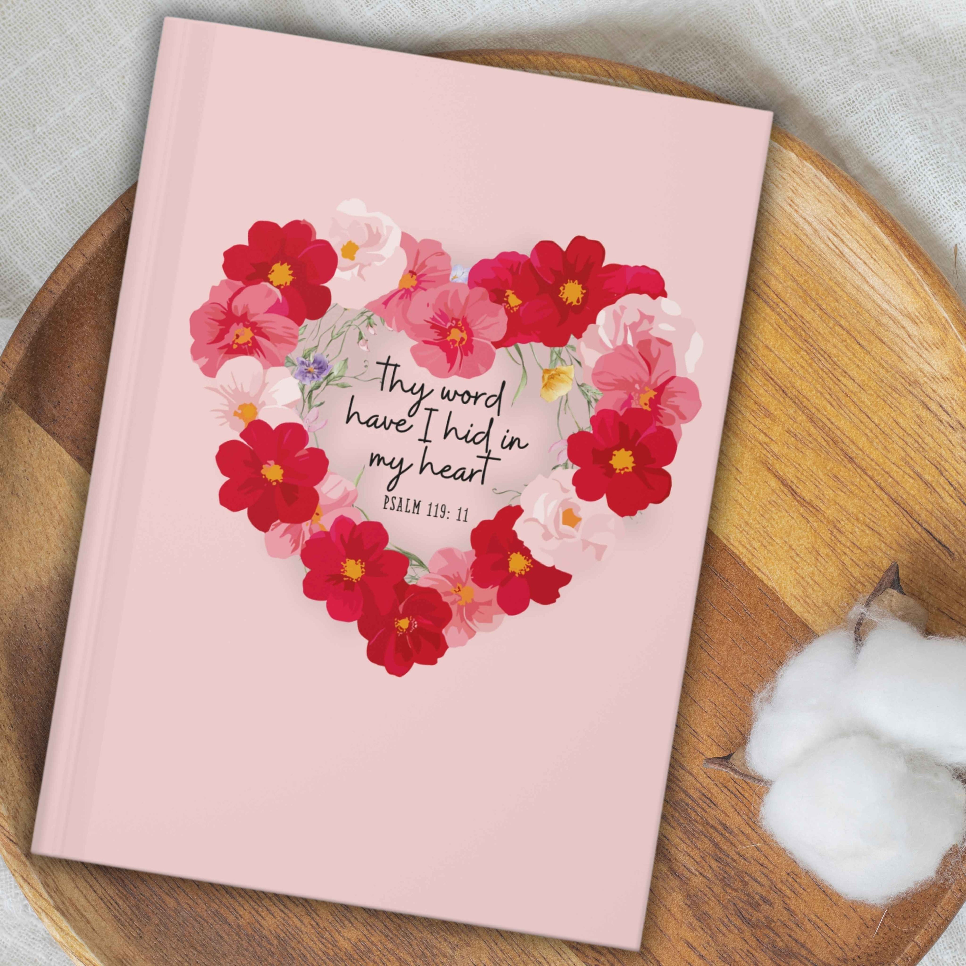 Floral Heart 'Your Word Have I Hid In My Heart' Prayer Journal
