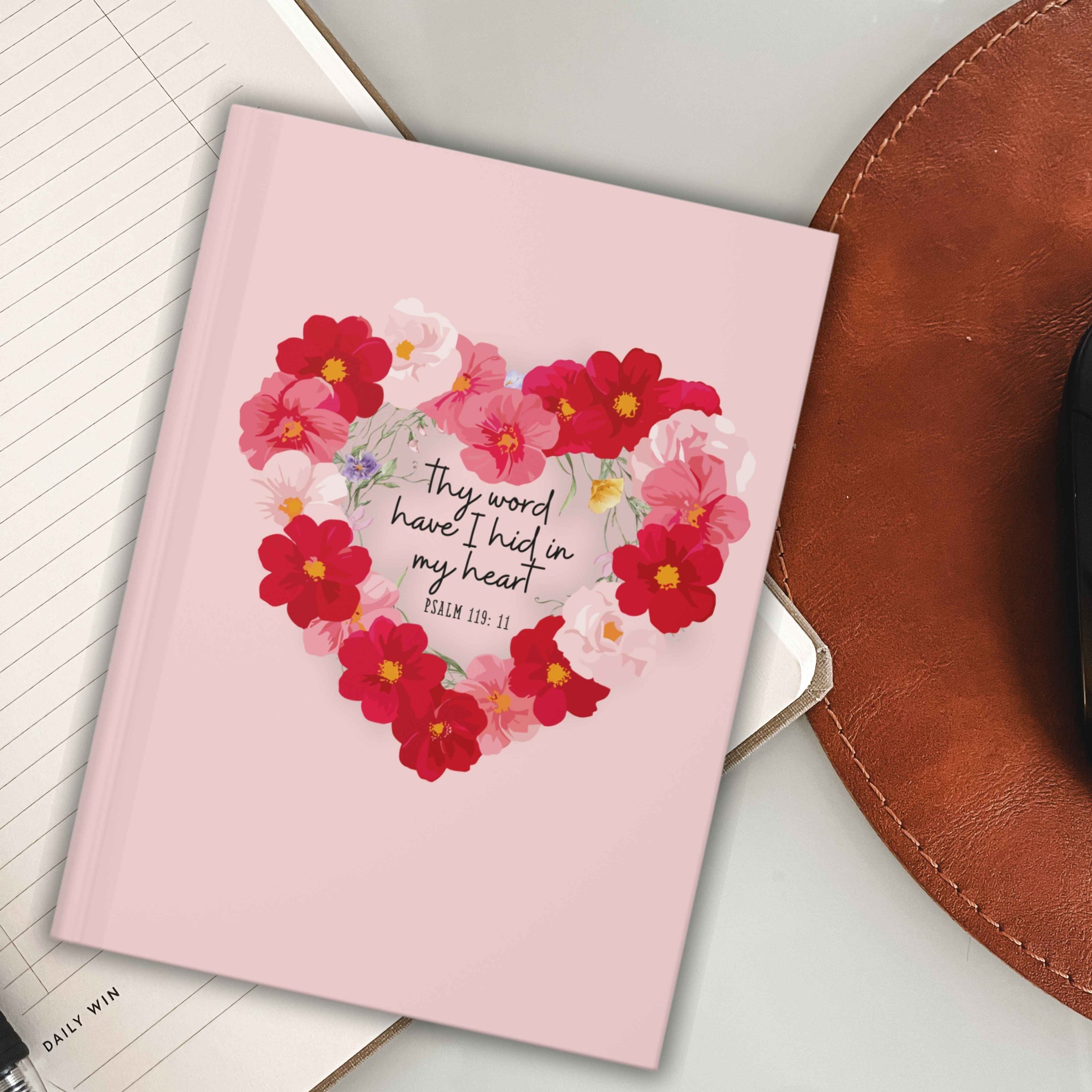 Floral Heart 'Your Word Have I Hid In My Heart' Prayer Journal