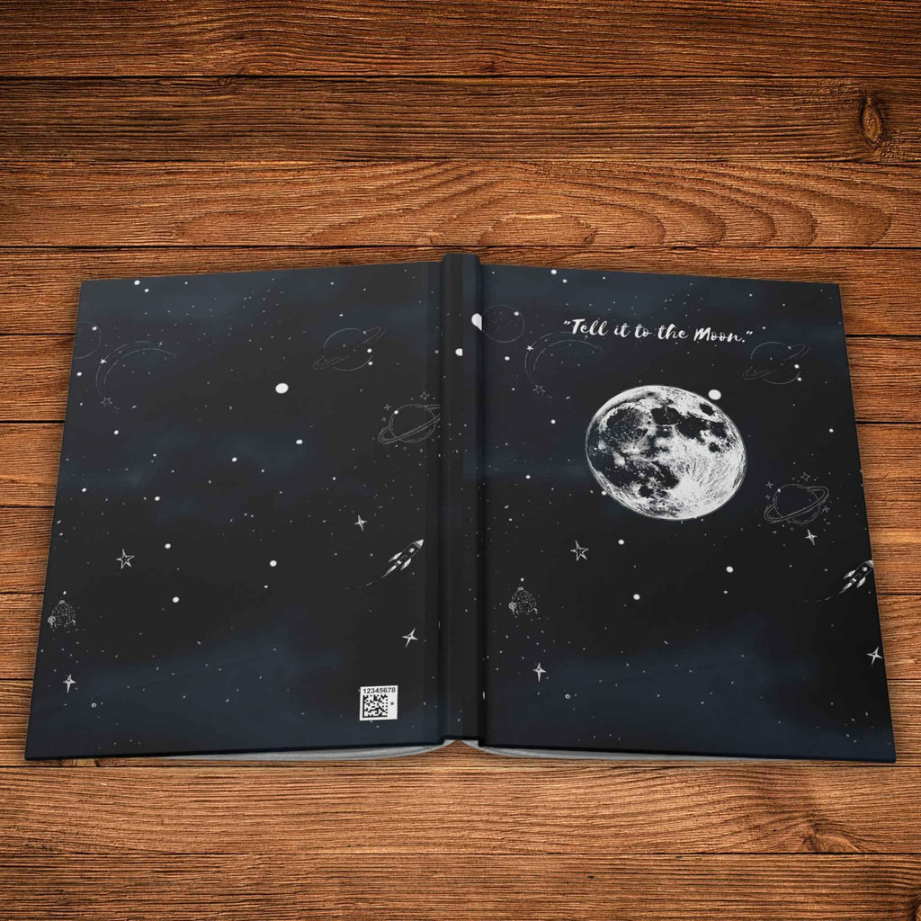Moonlight Black Journal — "Tell it to the Moon" Hardcover Journal