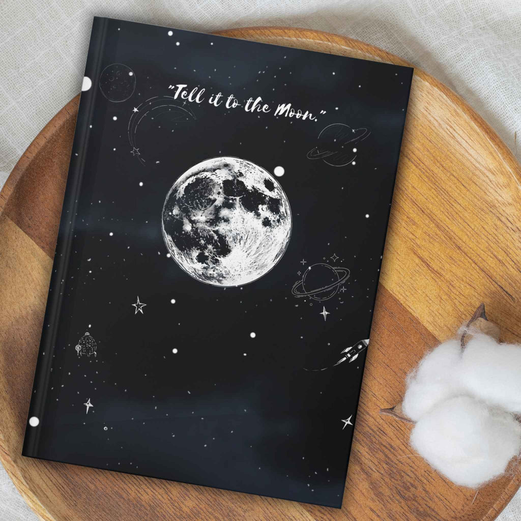 Moonlight Black Journal — "Tell it to the Moon" Hardcover Journal