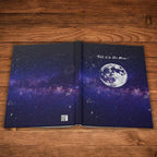 Purple Nebula -"Tell It to the Moon" Hardcover Journal — Personalized Moon & Galaxy Notebook