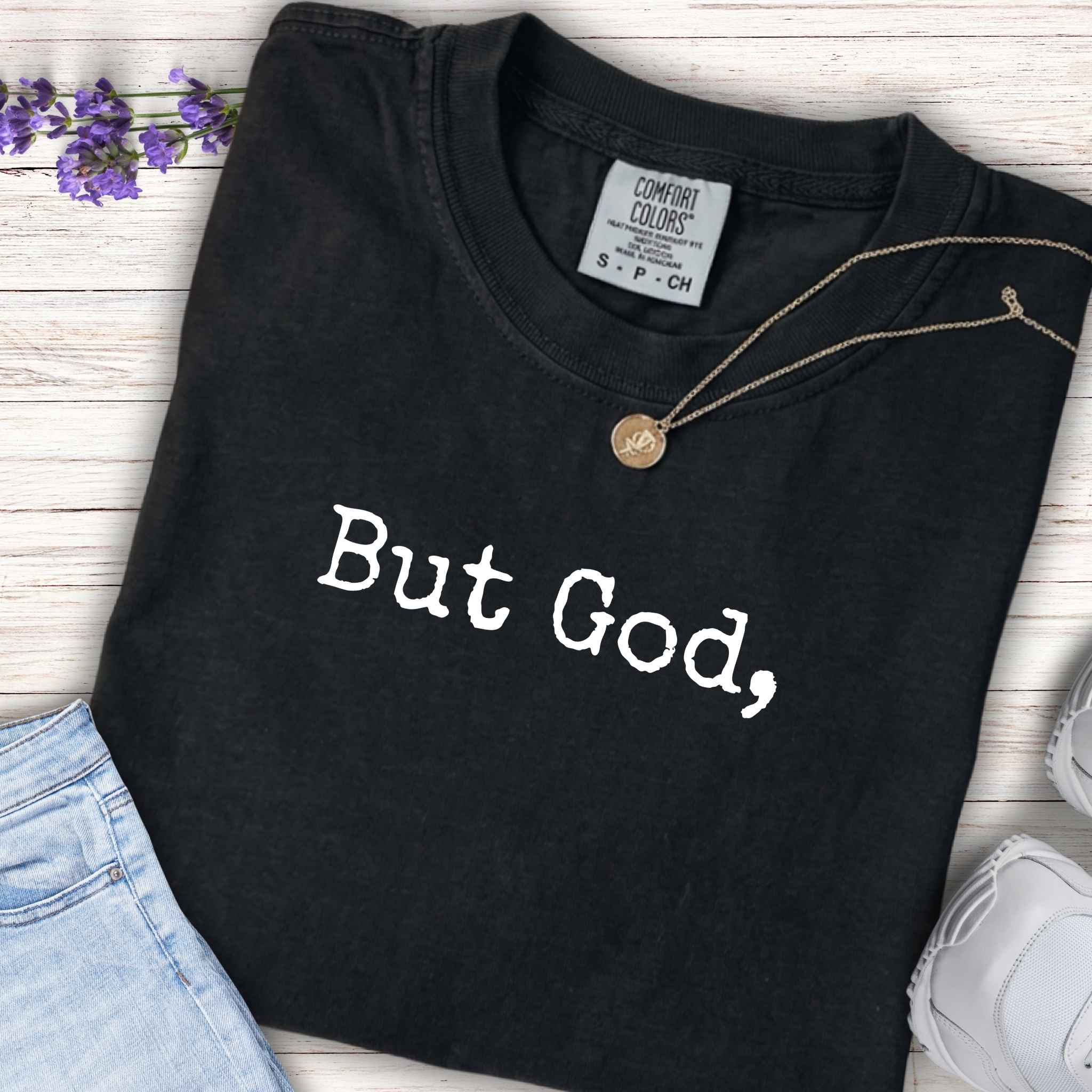 Youth Tee — 'But God,' Minimal Christian Faith Shirt