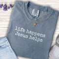 Youth Tee - "Life Happens Jesus Helps" Christian Kids T-shirt