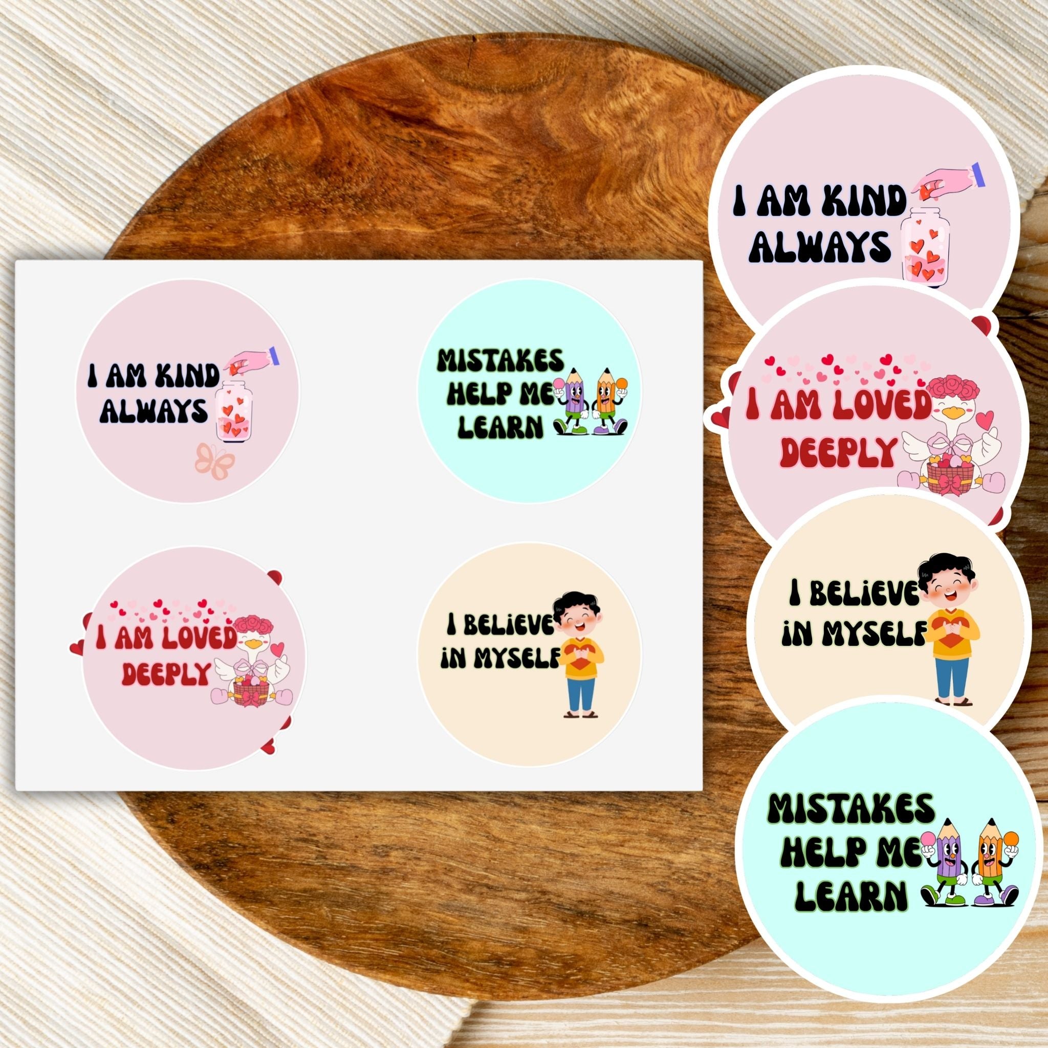 Affirmation Sticker Sheet — Positive Self‑Talk Motivational Decals